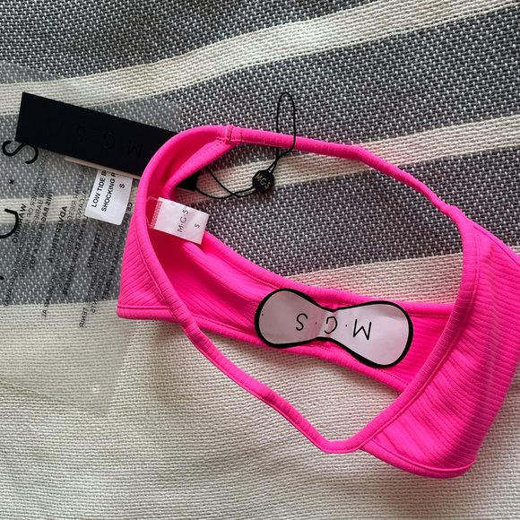 MGS Low Tide Bikini Bottom Shocking Pink Rib S NWT - Picture 9 of 9